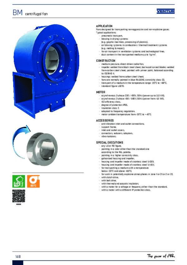 Centrifugal Fan Bm Venture Industries