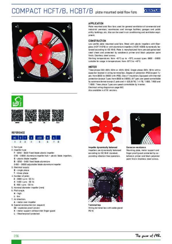 Axial-flow Wall Fan HCFT/B, HCBT/B - Venture Industries